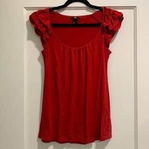 H&M red sleeveless top size small. 95% viscose. 5% elastane.